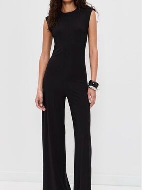 Norma Kamali Sleeveless Black Wide-Leg Jumpsuit Size S/M